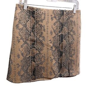 House of Harlow faux vegan snakeskin lined miniskirt front side slit size S